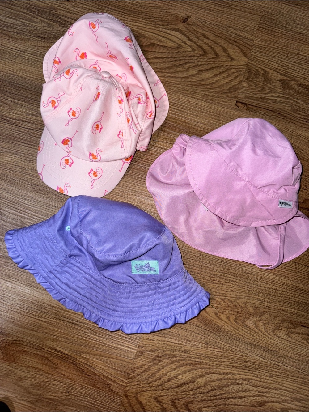 Lot of toddler  Sun Hat Pack of 3  - Pink & Lavender Bucket and Cap Styles EUC